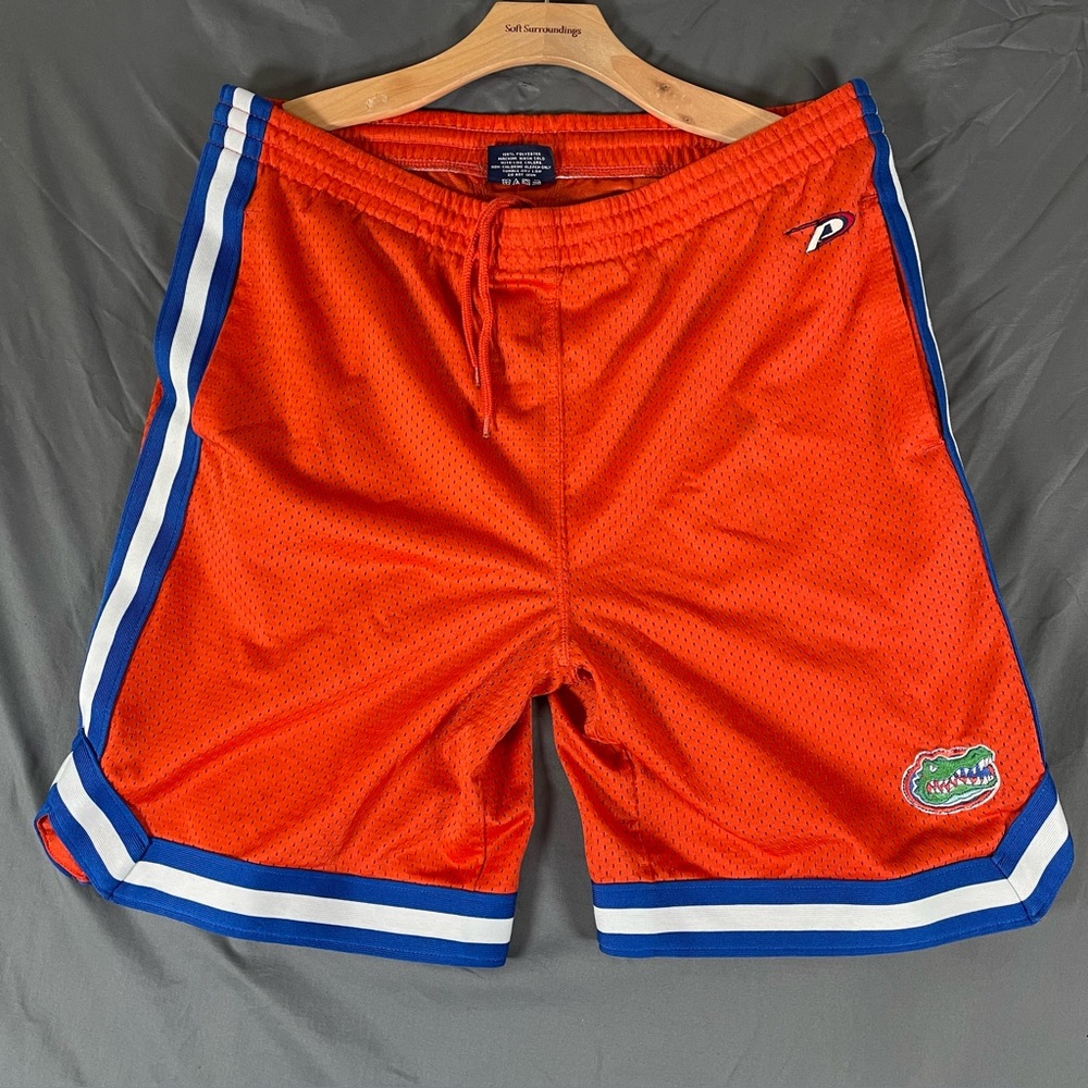 VINTAGE FLORIDA GATORS MESH SHORTS MEN'S SIZE MEDIUM NCAA PRO PLAYER ORANGE